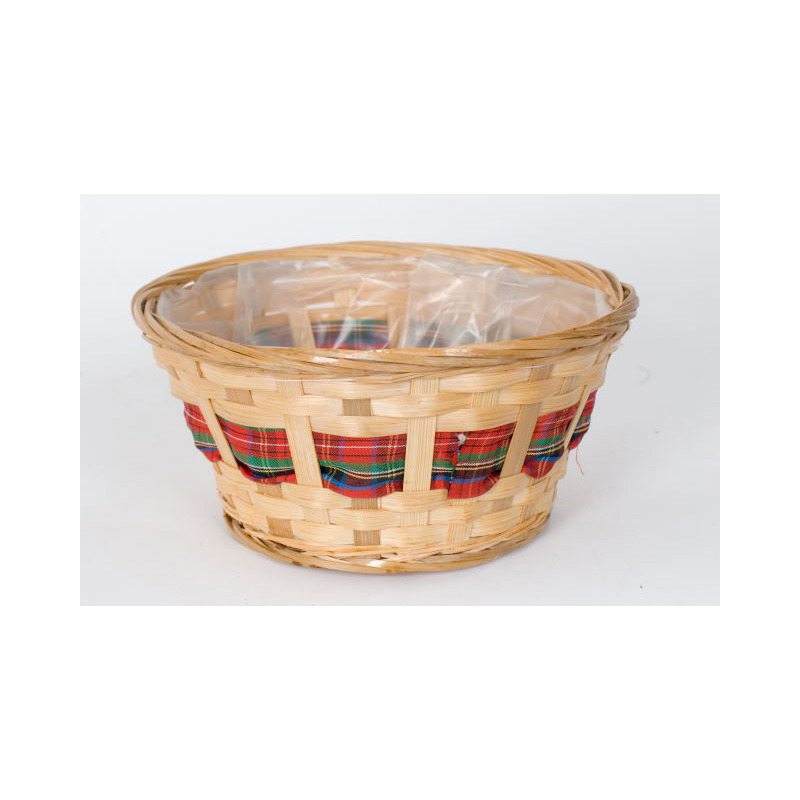 szalagos bambuszkosár 18x9cm