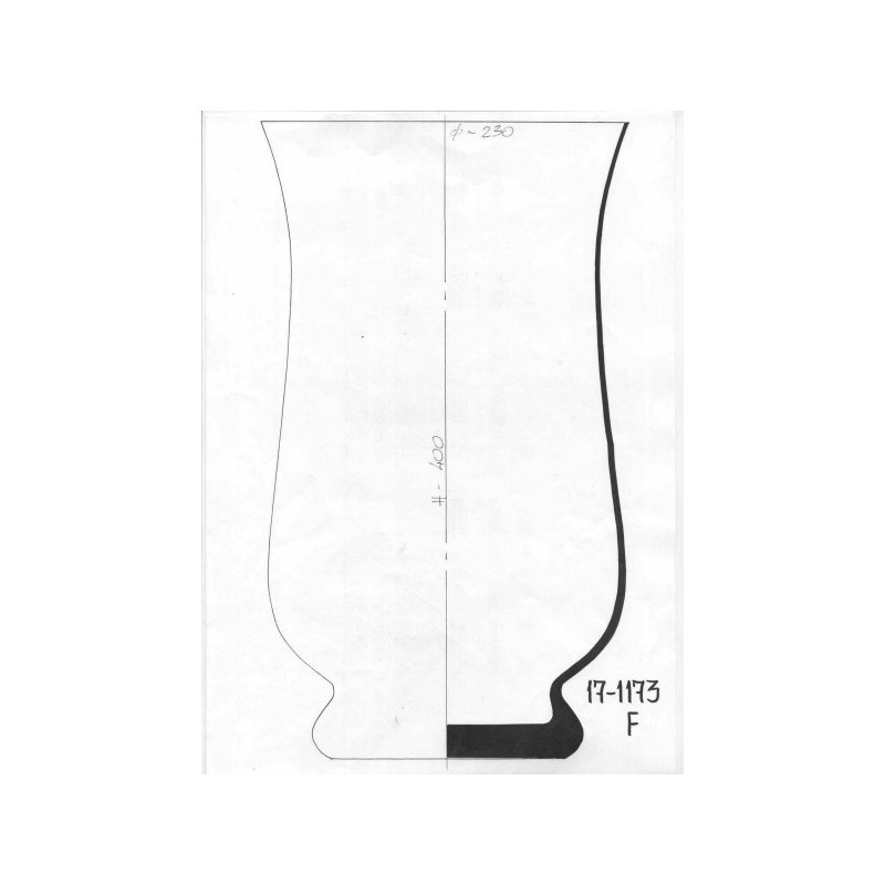 talpas üveg henger színtelen 23x40cm