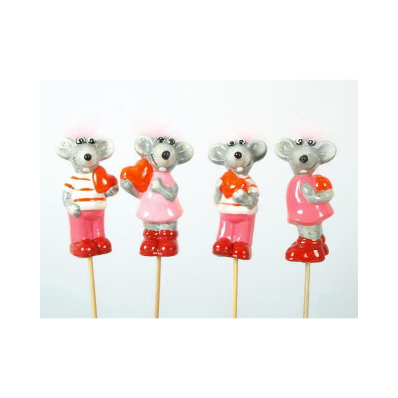 egér szívvel kerámia betűző