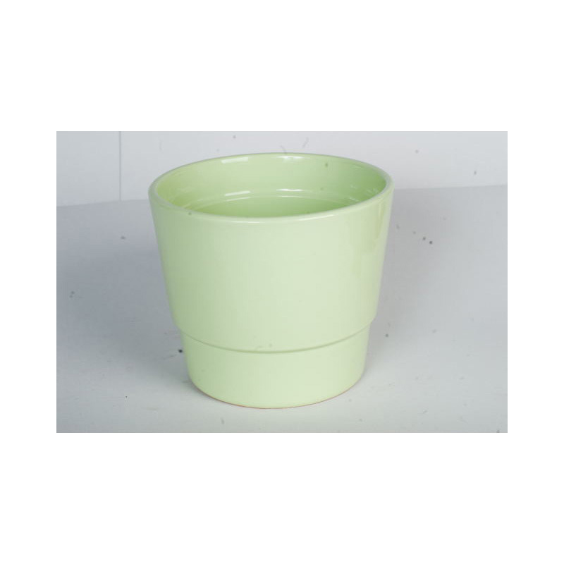 kerámia kaspó világoszöld 16cm