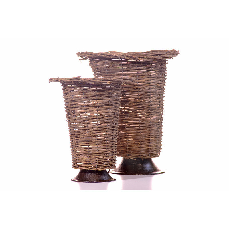 f&eacute;m talpas vessző v&aacute;za szett S/2 nat&uacute;r 35x50cm