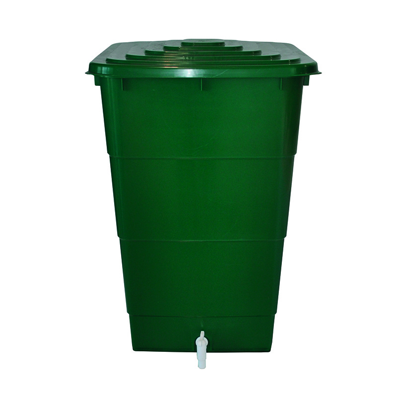 Víztároló műanyag szögletes tartály csappal zöld 300 liter