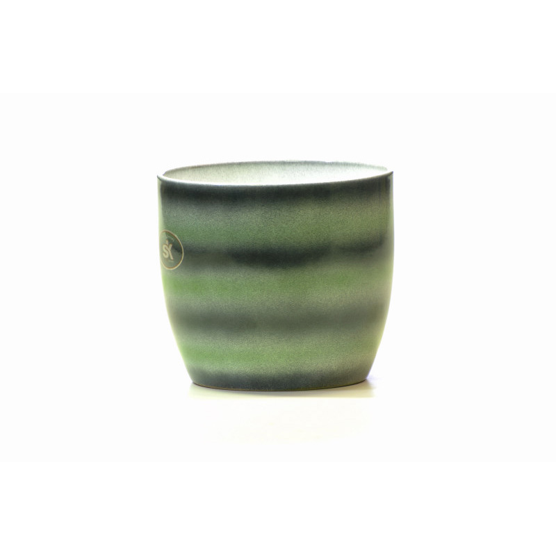 Basel ker&aacute;mia kasp&oacute; cs&iacute;kos z&ouml;ld-sz&uuml;rke 13cm