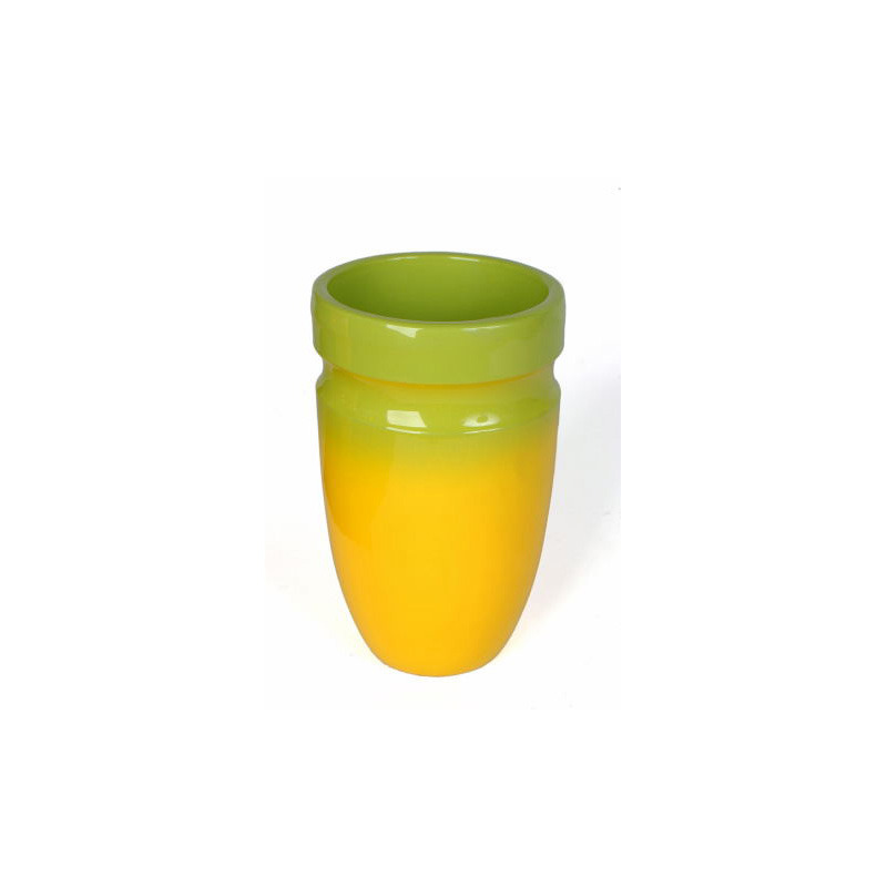 ker&aacute;mia v&aacute;za s&aacute;rga-z&ouml;ld 16cm