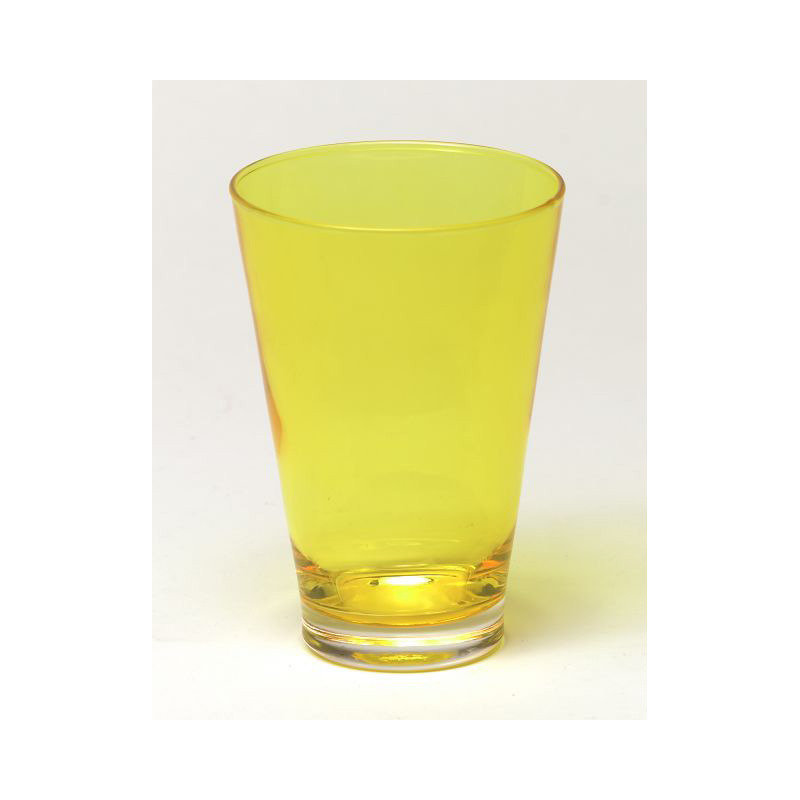 üveg kaspó sárga 11,7x17cm