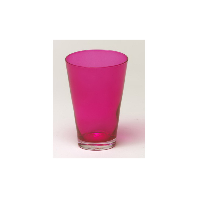 kerek üveg váza pink 11,7x17cm