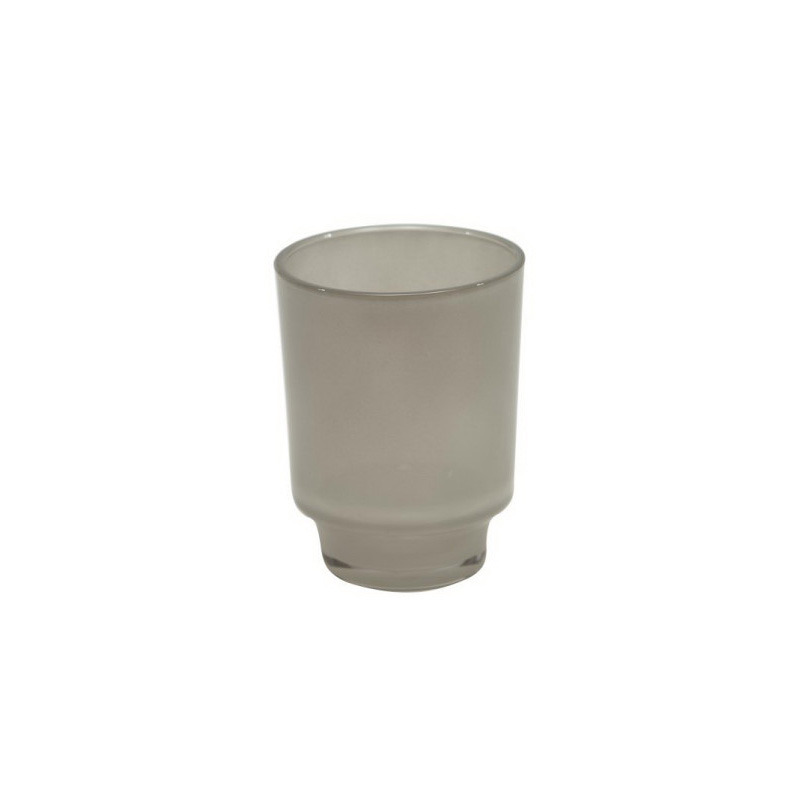 Leo üveg váza szürke 13x17cm