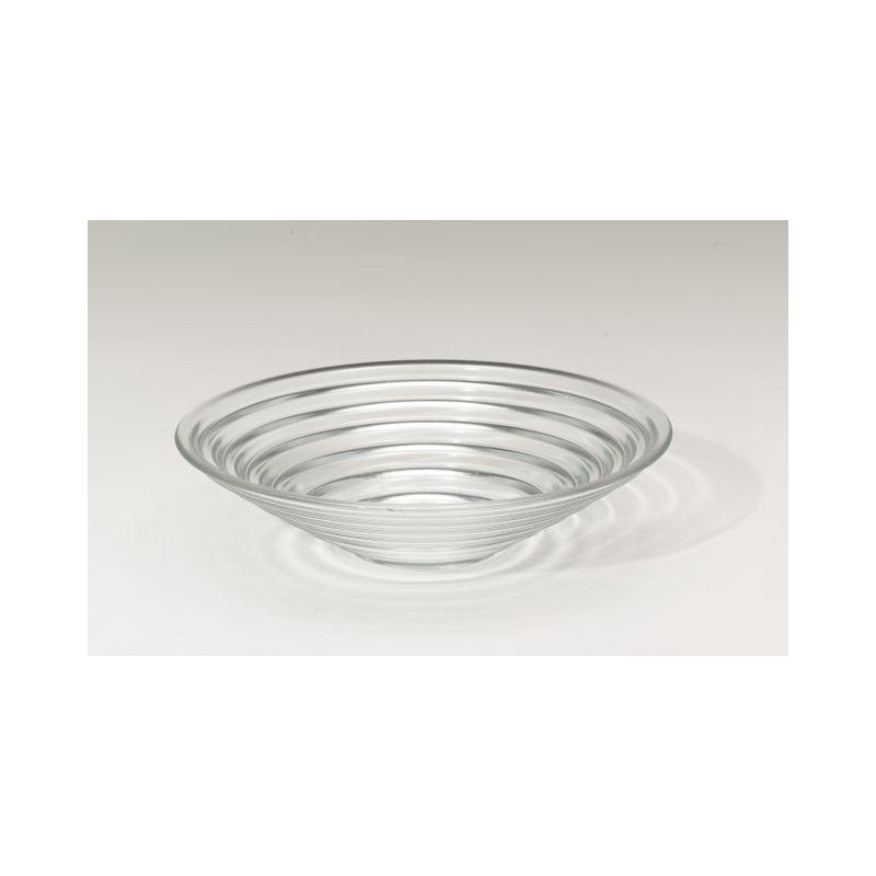 bordás üveg tál 44x11cm színtelen