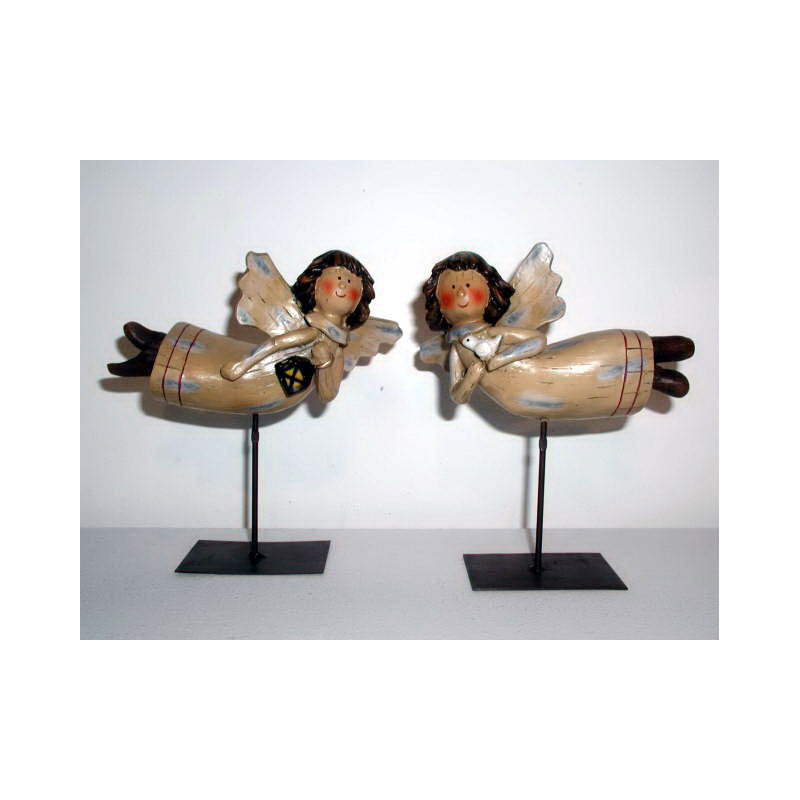 repülő angyalka krémszinű 2db-os szett 16x 8x13cm