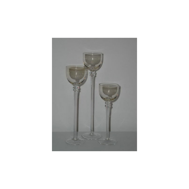 talpas üveg kehely mécsestartó színtelen 6,8x28cm