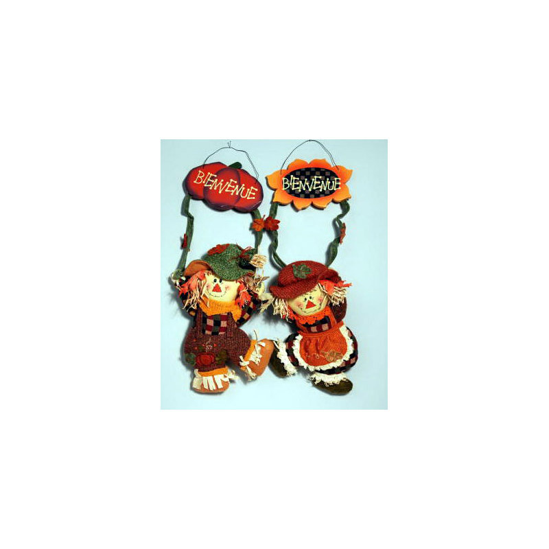 plüss madárijesztő barna-narancs 47.5x 6.5x19cm