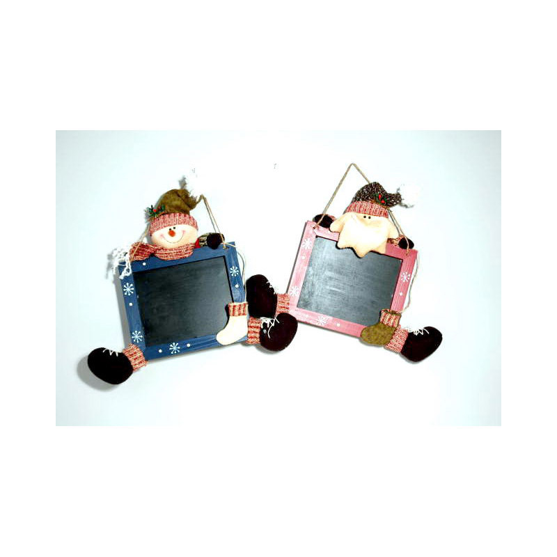 mikulás/hóember díszítésű akasztós fa tábla 40x5,5x29cm