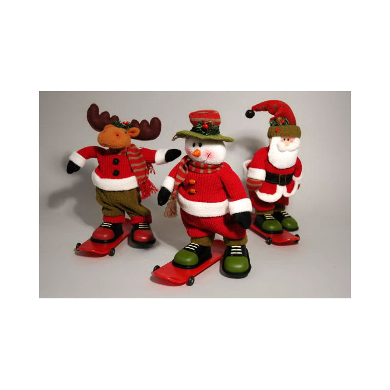 gördeszkás télapó/szarvas/hóember piros szortiment 20x29cm