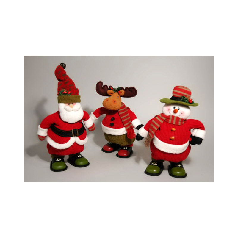 télapó/szarvas/hóember piros szortiment 15x11x28cm