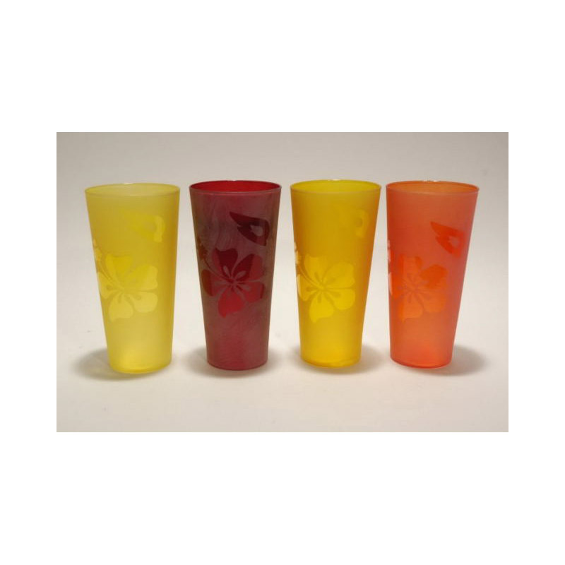 virágmintás üveg váza 10x20cm