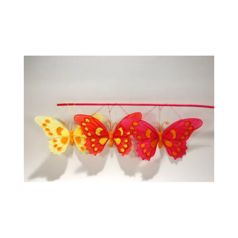 pap&iacute;r lepke piros-s&aacute;rga-r&oacute;zsa 24x 35cm  3db/csomag