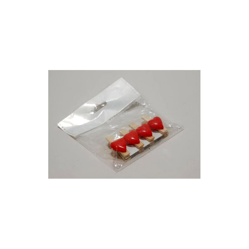 csipeszes sz&iacute;v piros 4db-os 2x 4cm