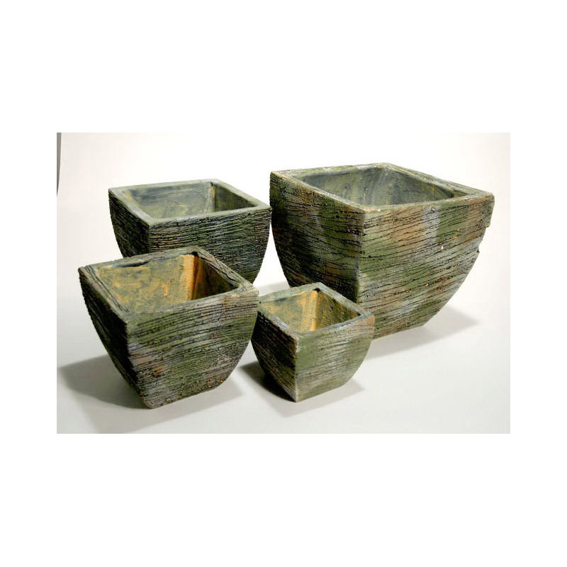 szögletes kerámia kaspó szürke 15.5x15.5x14cm