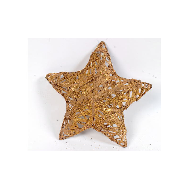 csillag alak&uacute; raffia arany 20x20x5cm
