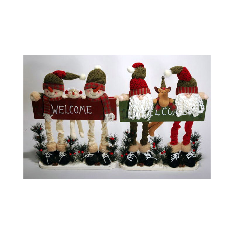 plüss télapó/mikulás welcome felirattal 43x10x43cm