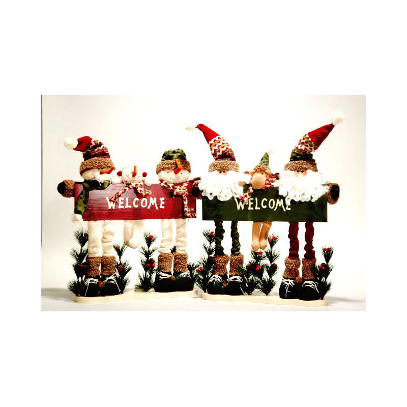 plüss télapó/mikulás welcome felirattal 43x10x43cm