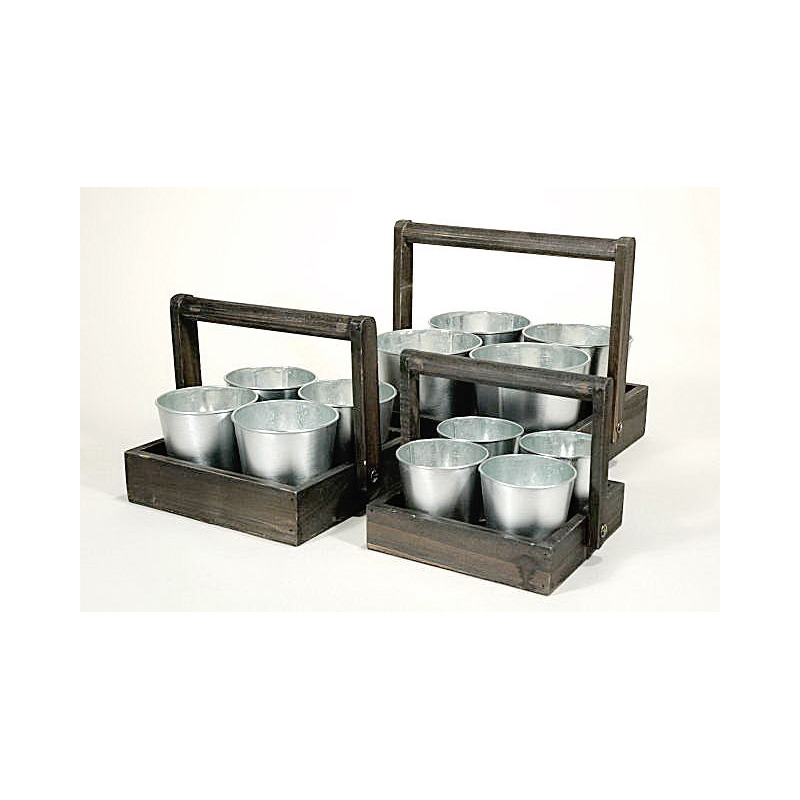 fa l&aacute;da n&eacute;gy cink kasp&oacute;val barna 17x17x15,5cm