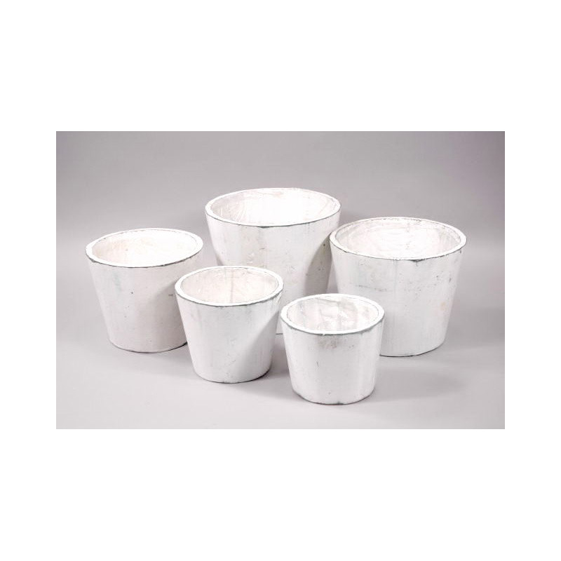 fa kaspó belső fóliával antikolt fehér 11x9cm