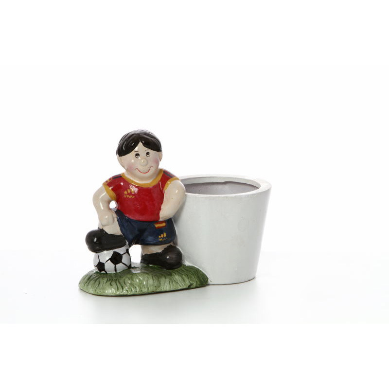 mini kerámia kaspó focistával