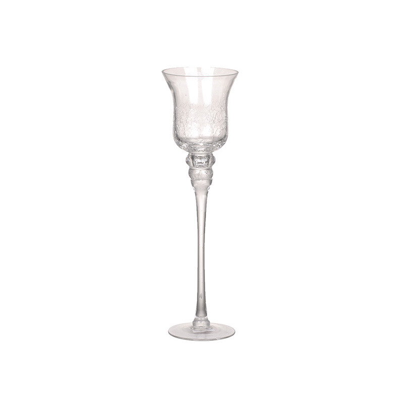 repesztett magasított dekorációs üveg pohár 10x35cm