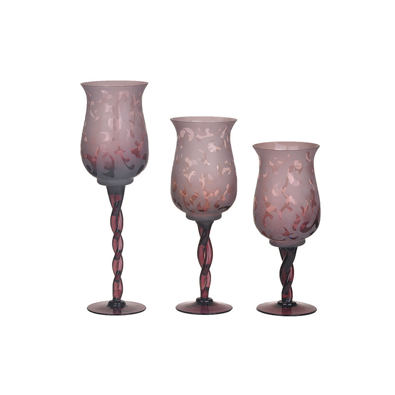 dekor&aacute;ci&oacute;s &uuml;veg poh&aacute;r szett f&uuml;stsz&iacute;nű lila 11x37cm S/3