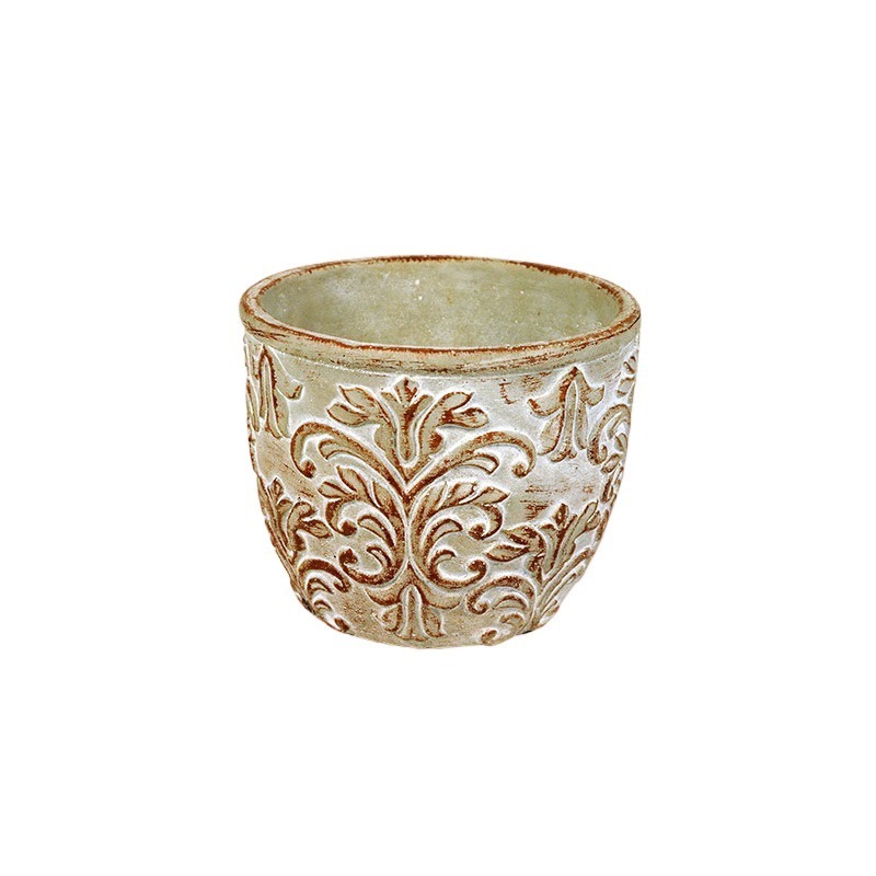 Tendril kőkaspó antikolt barna 11x9,5cm