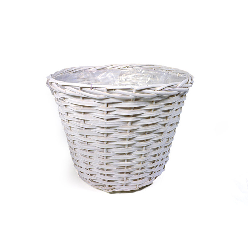 hasított fa kaspó fehér 33,5x 27,5cm