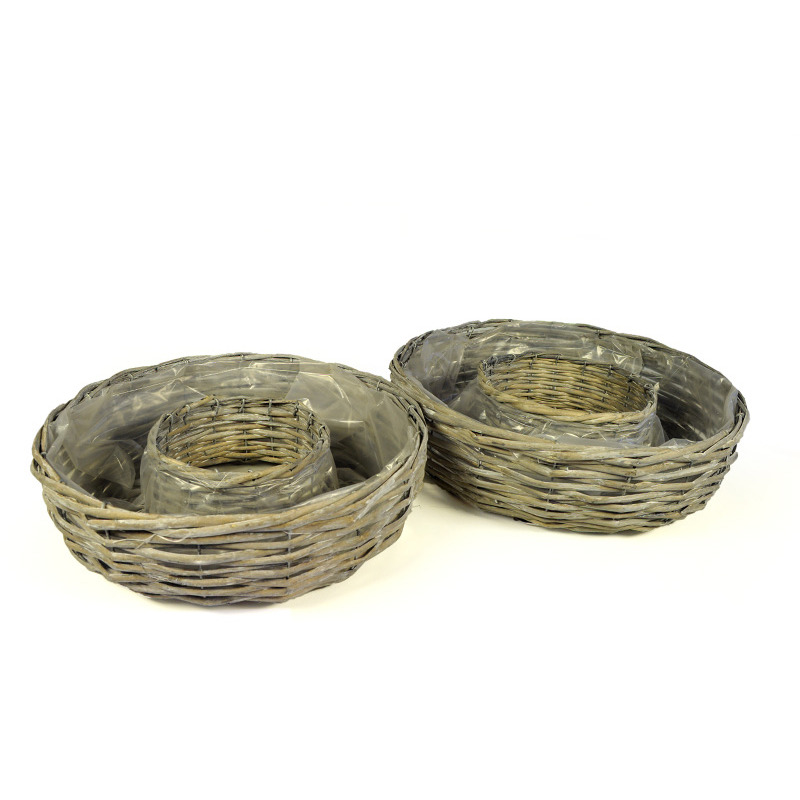 has&iacute;tott vessző gyűrűs t&aacute;l szett sz&uuml;rke 40x12cm S/2