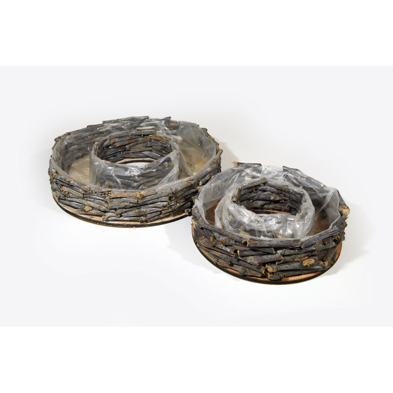 apr&iacute;tott fa gyűrűs t&aacute;l szett sz&uuml;rke 35x7cm S/2