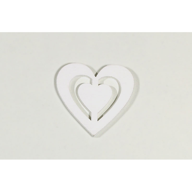 fa dupla szív fehér 5x5cm 50db /csomag