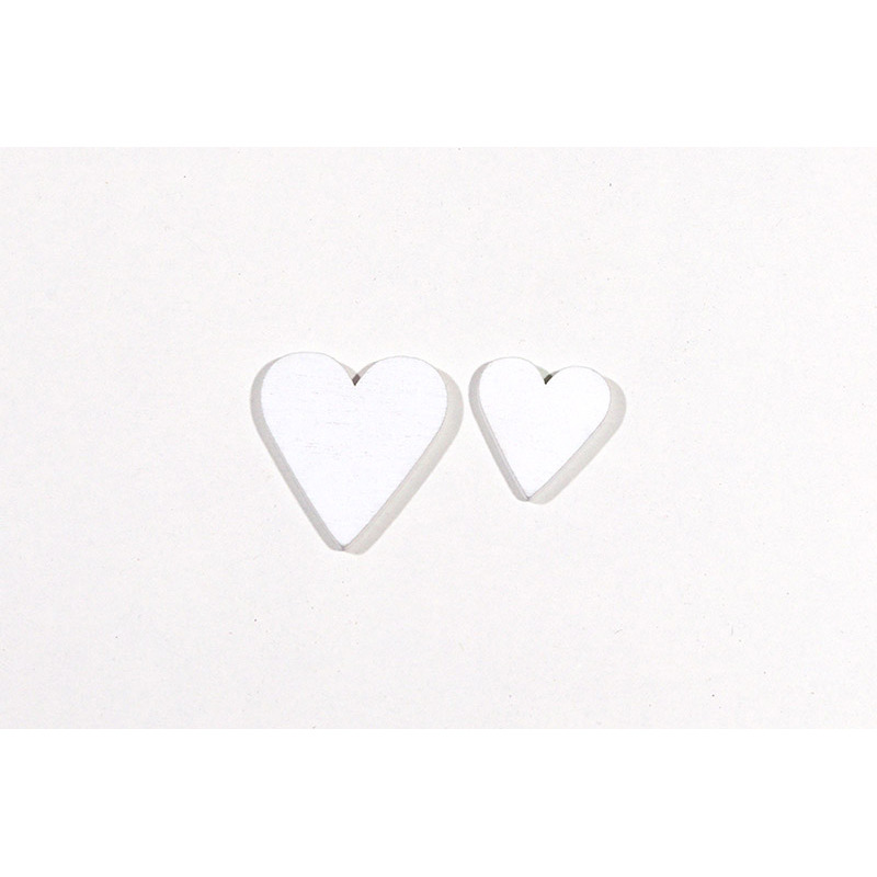 fa szív két méretben fehér 3x3 5x5cm 30db/csomag