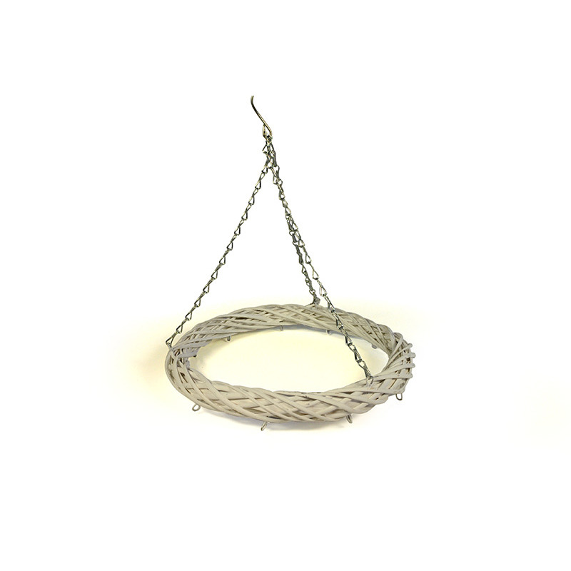 has&iacute;tott vessző akaszt&oacute;s koszor&uacute; feh&eacute;r 38cm