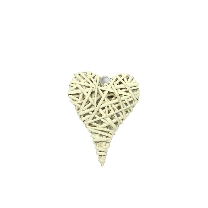 hasított vessző szív fehér 20x 15cm