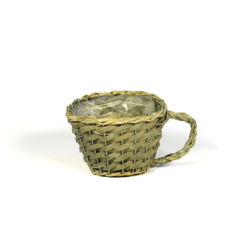 hasított fa csésze szürke 15x 9cm