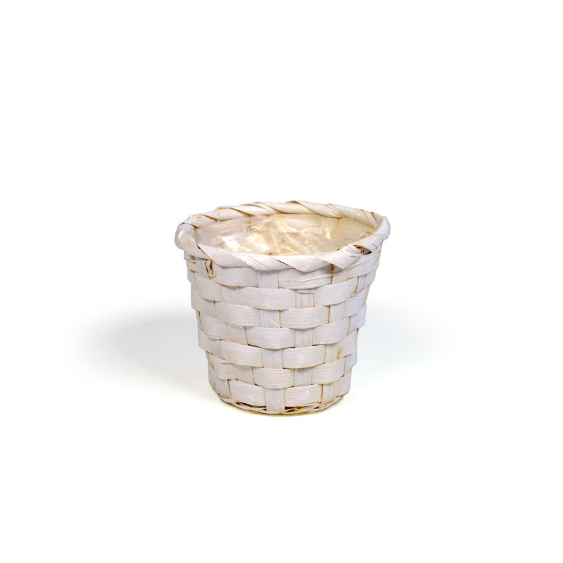 bambusz kasp&oacute; f&eacute;nyes feh&eacute;r 10x 8cm