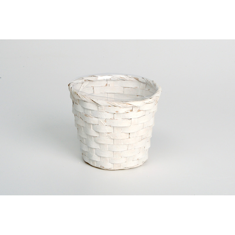 bambusz kasp&oacute; feh&eacute;r 15x13cm