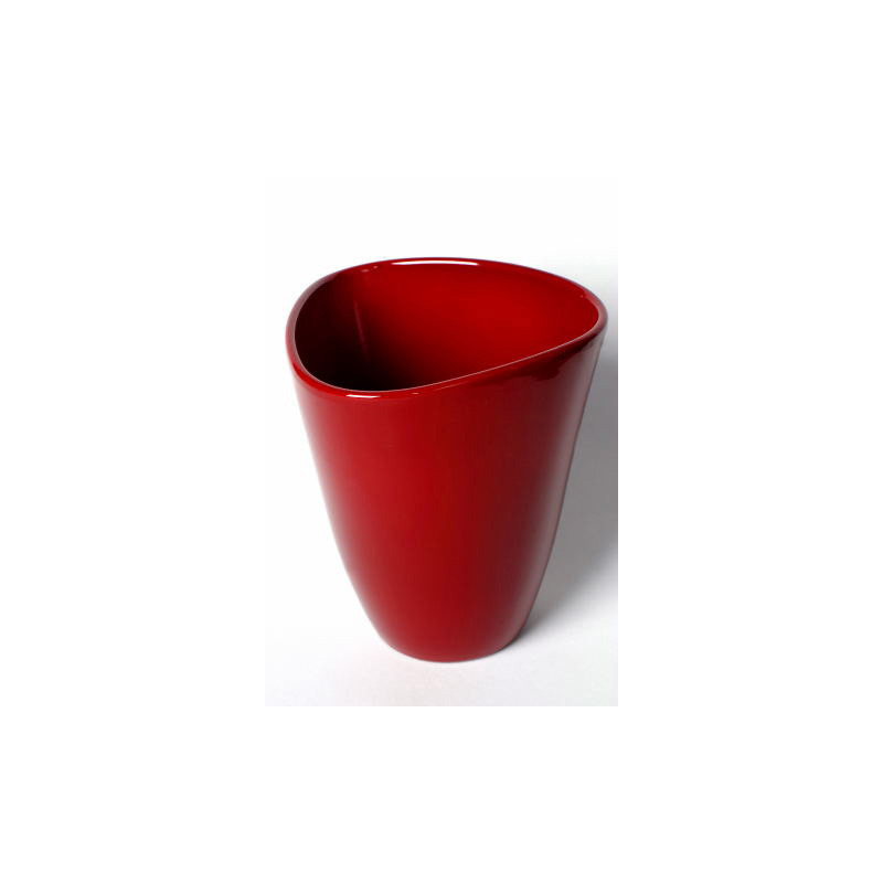 háromszög alakú orchidea váza bordó 14cm