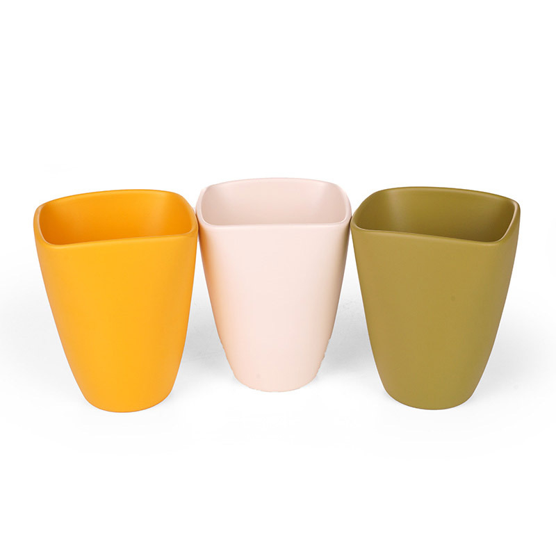 Quatro orchidea váza matt tavaszi mix 14cm matt citrom/bambusz/ elefántcsont