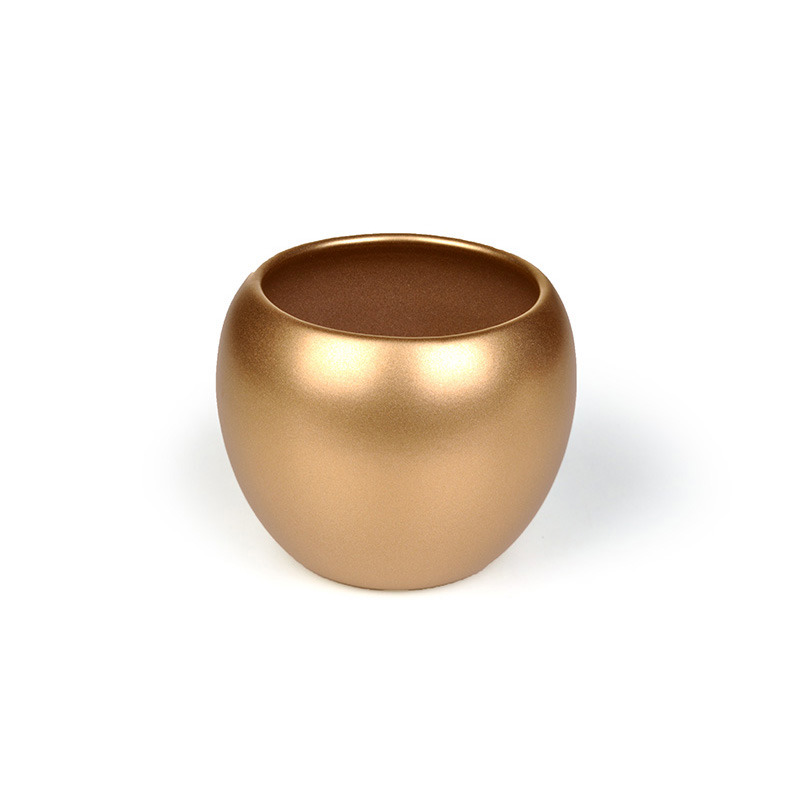 golyó alakú kerámia kaspó arany 20cm