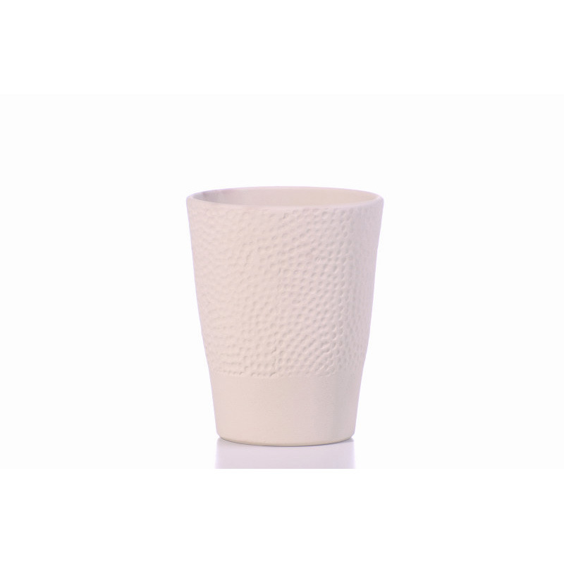 nyomott körmintás érdes felületű orchidea váza vajszín 14cm