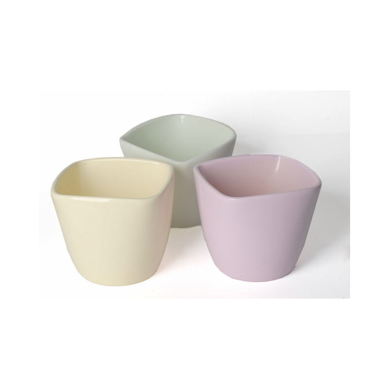 szögletes kerámia kaspó pasztell mix 11cm