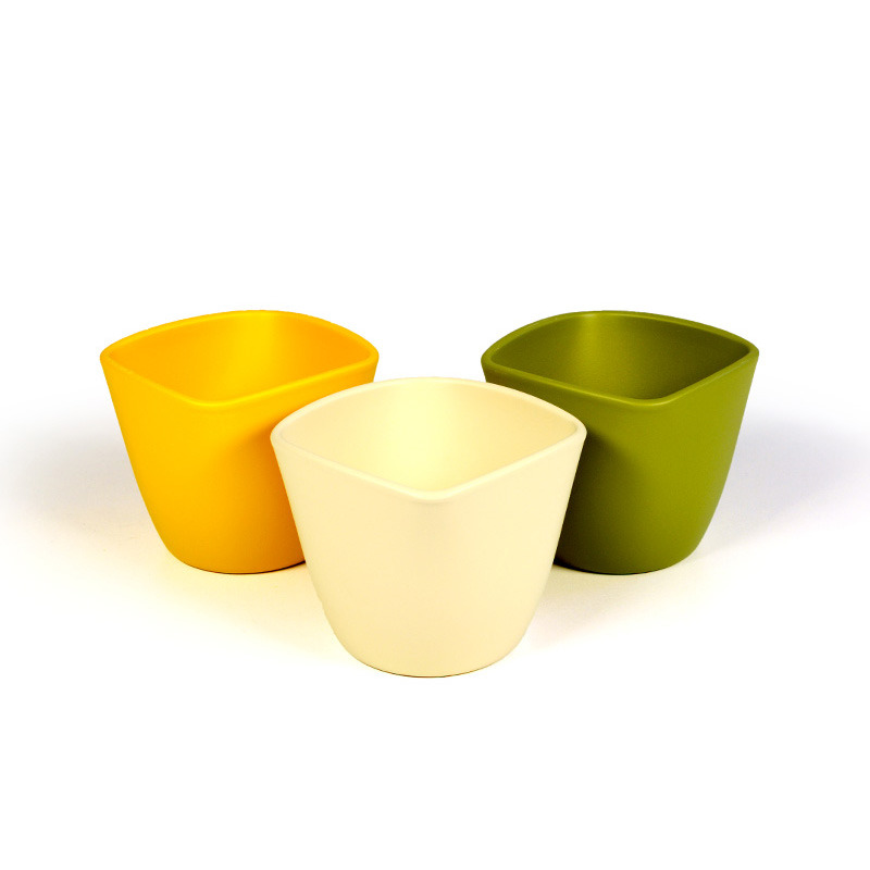 szögletes kerámia kaspó új matt tavaszi mix 11cm matt citrom/bambus vajszín