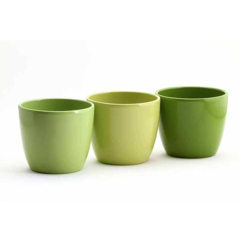 Base kerámia kaspó zöld mix 19cm világoszöld-zöld-fűzöld