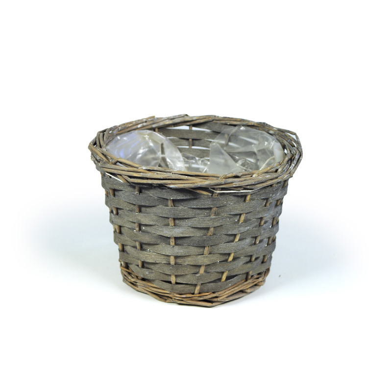 hasított fa kaspó szürke 17x 11,5cm