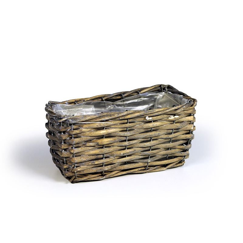 szögletes hasított vessző tál szürke 20x9,5x10cm